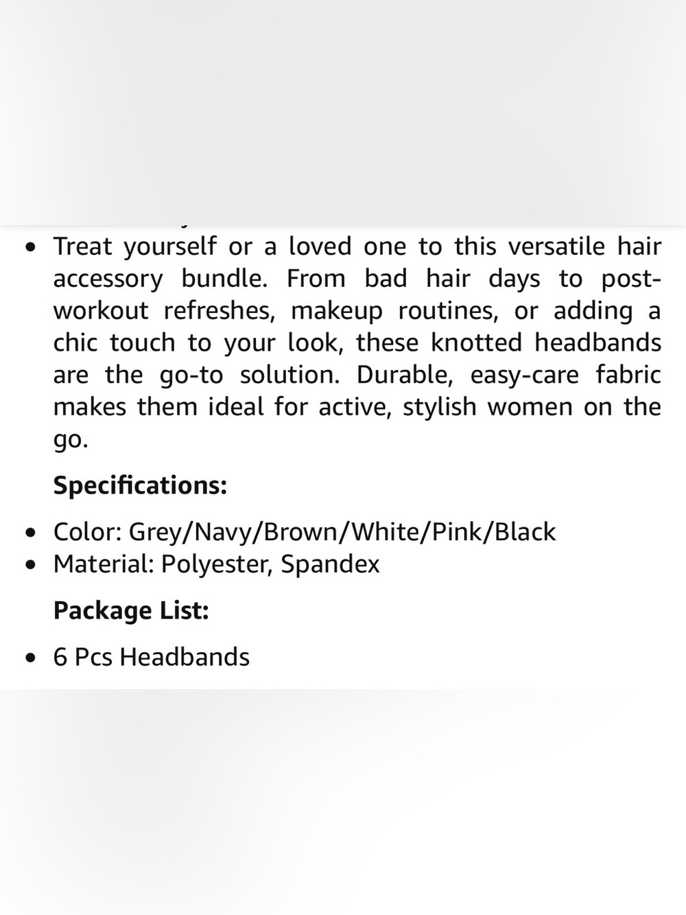 Versatile Women's Stretch Headband - White, Black, Blue, Pink Set of 6 NEW - Picture 5 of 5